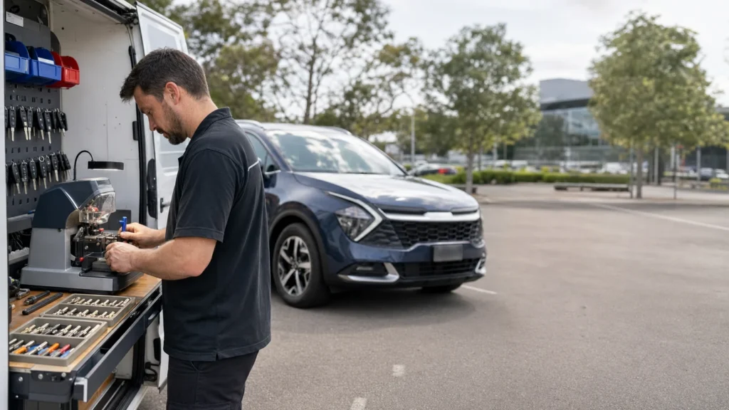 Mobile car key cutting at the roadside in Melbourne