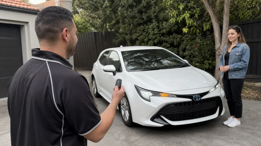 Central locking remote test in a Melbourne driveway
