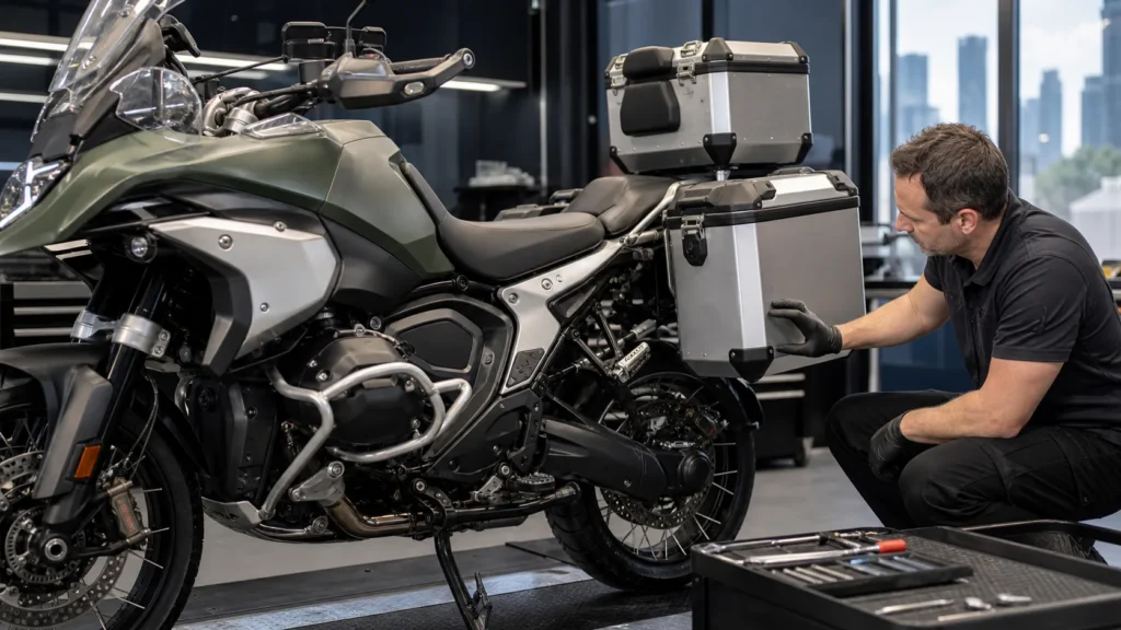 Motorcycle lock system service inspection for a BMW R 1300 GS