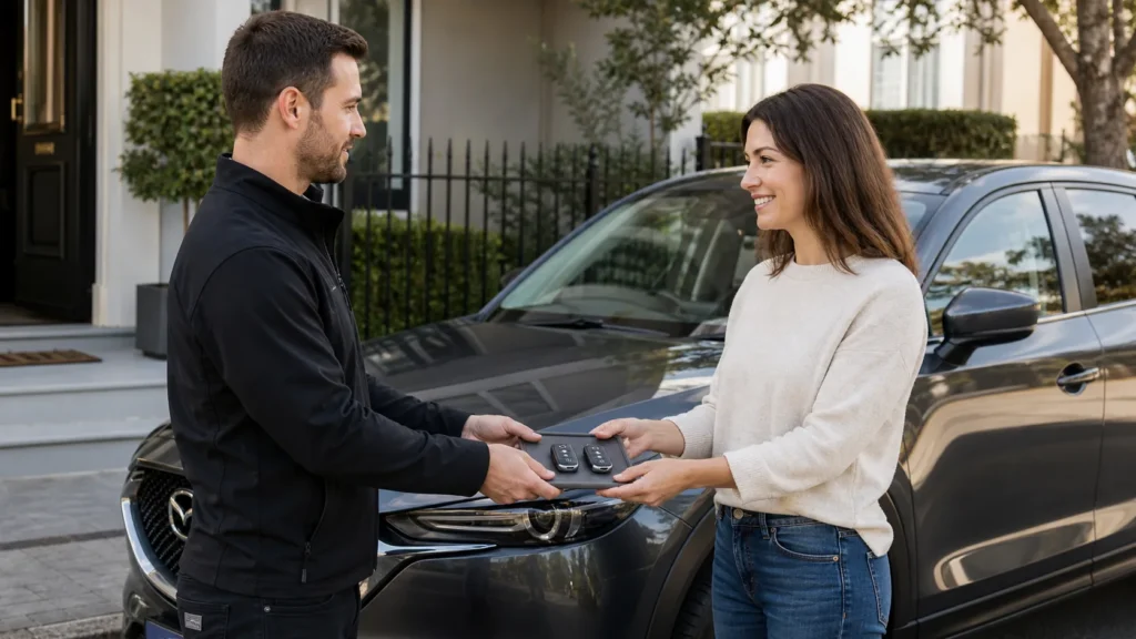 Spare car key replacement in Melbourne beside a Mazda CX-5